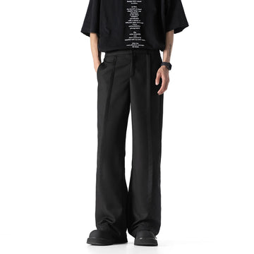 Aidase Men's Korean Streetwear Fashion Vintage Loose Casual Elastic Waist Straight Suit Pants Long Trousers for Men aidase-shop
